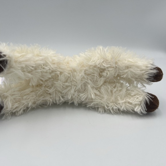 Aurora World LLAMA Stuffed Plush Animal 8" laying down off white brown feet 2019 - Picture 10 of 12